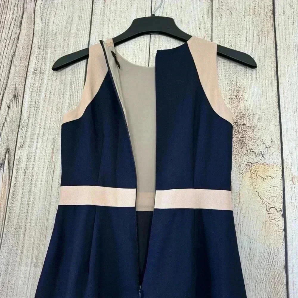 J.Crew Womens Navy Crepe Gwen Sleveless wool dress size 2